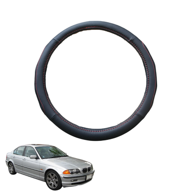 Steering Wheel Cover for BMW 3 Series 1998 - 2005 (E46) - Black Microfiber Leather - Circle 38 cm