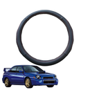 Steering Wheel Cover for Subaru WRX 2000 - 2007 - Black Microfiber Leather - Circle 38 cm-1