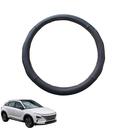 Steering Wheel Cover for Hyundai NEXO 2021 - Current - Black Microfiber Leather - Circle 38 cm-1