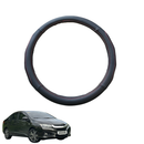 Steering Wheel Cover for Honda City 2014 - 2020 - Black Microfiber Leather - Circle 38 cm-1