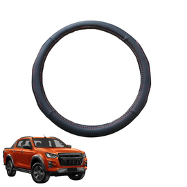 Steering Wheel Cover for Isuzu D-Max Single Cab 2020 - Current RG - Black Microfiber Leather - Circle 38 cm