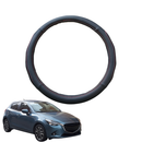 Steering Wheel Cover for Mazda 2 2014 - Current DL, DJ - Black Microfiber Leather - Circle 38 cm-1