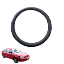 Steering Wheel Cover for Hyundai Accent 1999 - 2005 LC - Black Microfiber Leather - Circle 38 cm-1