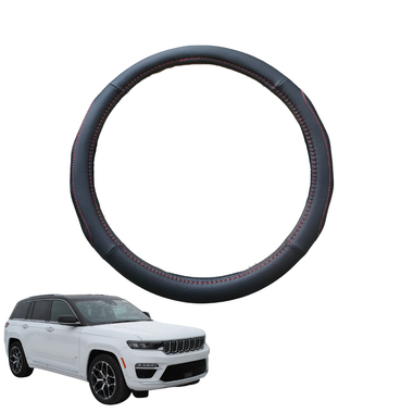 Steering Wheel Cover for Jeep Grand Cherokee 2022 - Current (WL) - Black Microfiber Leather - Circle 38 cm