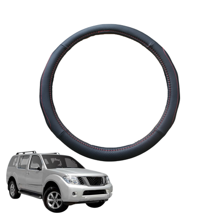 Steering Wheel Cover for Nissan Pathfinder 2005 - 2013 (R51) - Black Microfiber Leather - Circle 38 cm
