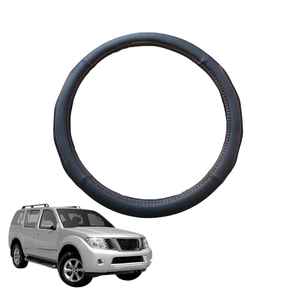 Steering Wheel Cover for Nissan Pathfinder 2005 - 2013 (R51) - Black Microfiber Leather - Circle 38 cm