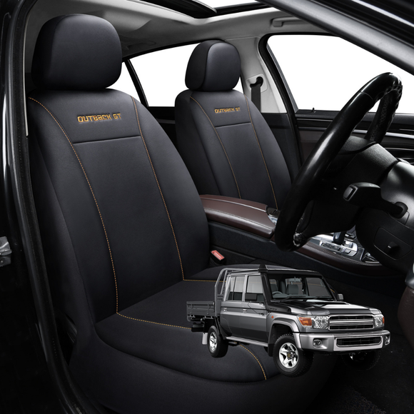 Car Front Seat Cover for Toyota LandCruiser 79 Series Double Cab 2012 - Current - Black - 27 x 26 x 10 cm