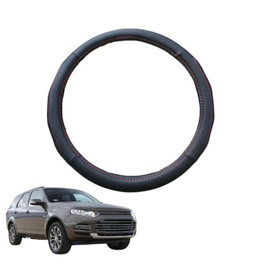 Steering Wheel Cover for Ford Territory 2011 - 2016 SZ - Black Microfiber Leather - Circle 38 cm