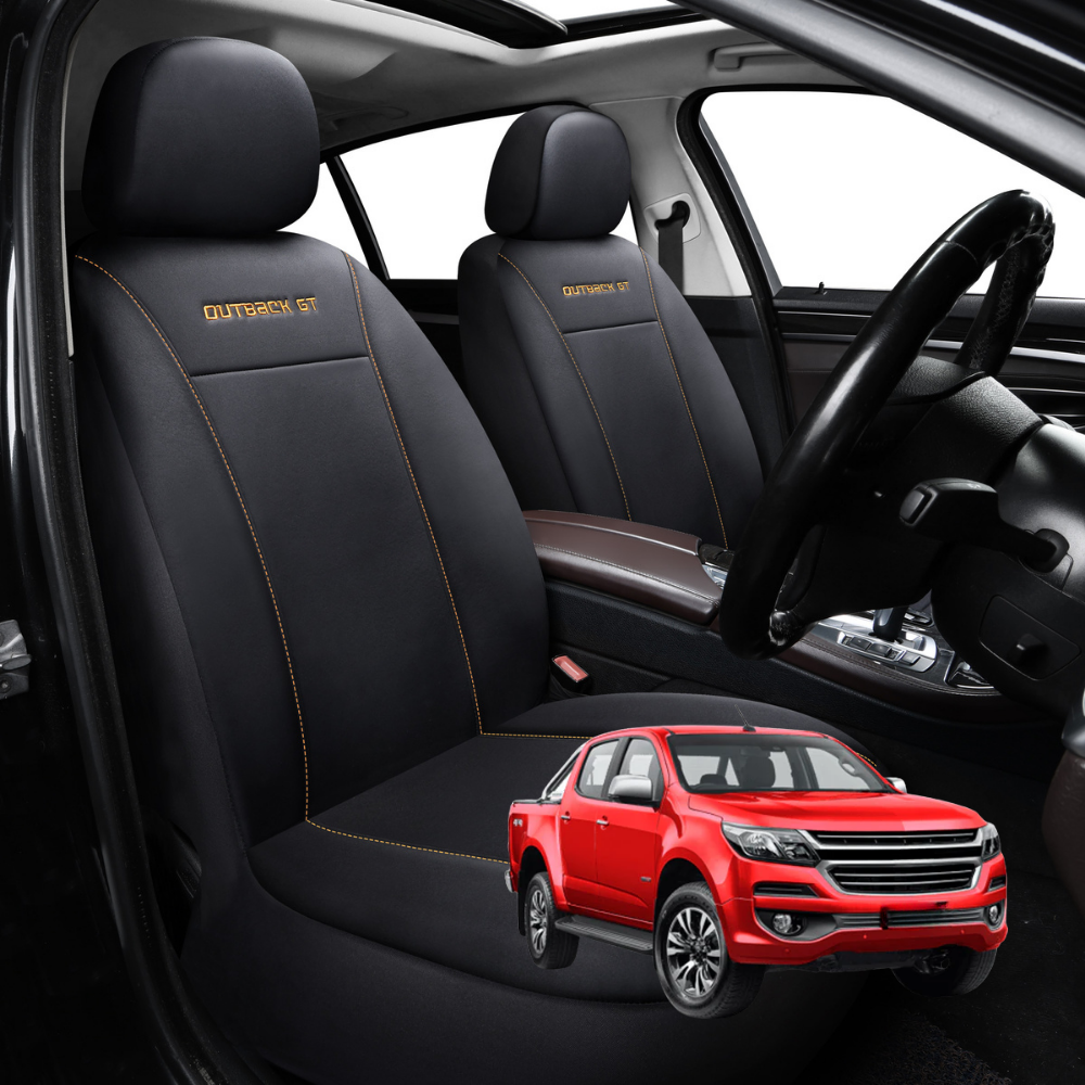 Car Front Seat Cover for Holden Colorado Ute Dual Cab 2012 - 2020 VE, VF - Black - 27 x 26 x 10 cm