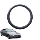 Steering Wheel Cover for BMW 6 Series Gran Coupe 2011 - 2019 (F06) - Black Microfiber Leather - Circle 38 cm-1