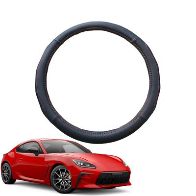 Steering Wheel Cover for Toyota GR86 2022 - Current - Black Microfiber Leather - Circle 38 cm