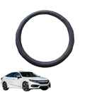 Steering Wheel Cover for Honda Civic 2016 - 2021 (10th Gen) - Black Microfiber Leather - Circle 38 cm-1