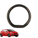Steering Wheel Cover for Kia Pro Cee'd 2014 - 2019 - Black Microfiber Leather - D-Shape 38 cm-1