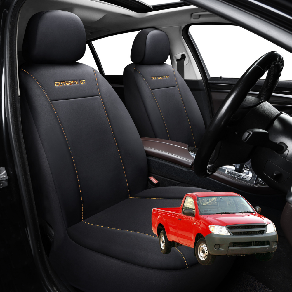 Car Front Seat Cover for Toyota Hilux Single Cab 2005 - 2015  - Black