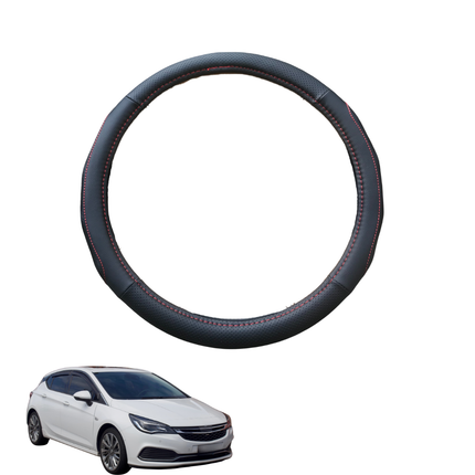 Steering Wheel Cover for Holden Astra 2016 - 2020 (BL BK) - Black Microfiber Leather - Circle 38 cm