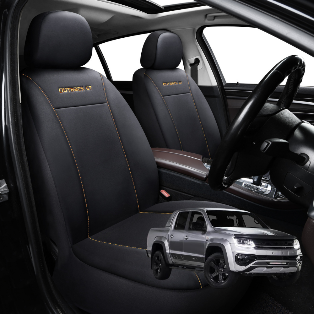 Car Front Seat Cover for VolksWagen Amarok Dual Cab 2022 - Current 2H Facelift - Black - 27 x 26 x 10 cm
