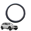 Steering Wheel Cover for Mercedes-Benz GLC 2015 - 2022 SUV (X253) - Black Microfiber Leather - Circle 38 cm-1
