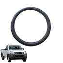 Steering Wheel Cover for Isuzu D-Max Single Cab 2012 - 2020 RT - Black Microfiber Leather - Circle 38 cm-1