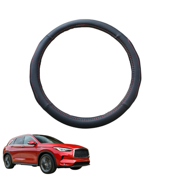 Steering Wheel Cover for Infiniti QX50 2018 - Current - Black Microfiber Leather - Circle 38 cm