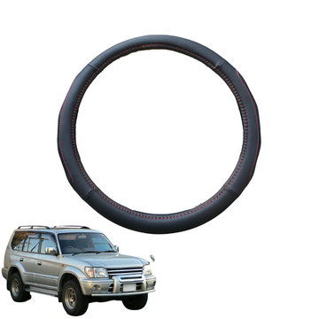 Steering Wheel Cover for Toyota Prado 1996 - 2003 90 Series - Black Microfiber Leather - Circle 38 cm