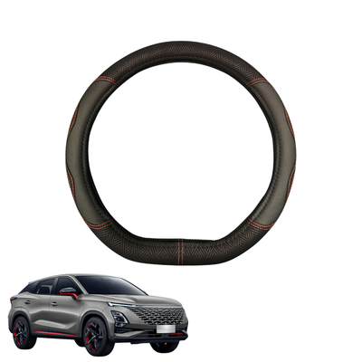 Steering Wheel Cover for Chery OMODA 5 GT 2024 - Current (GT FX) - Black Microfiber Leather - D-Shape 38 cm