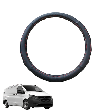 Steering Wheel Cover for Mercedes-Benz Vito Van 2014 - Current (W447) - Black Microfiber Leather - Circle 38 cm