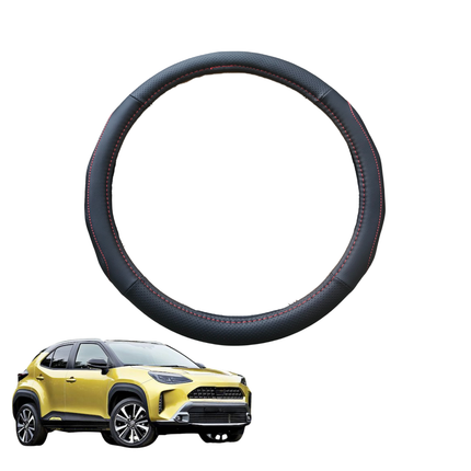 Steering Wheel Cover for Toyota Yaris Cross 2020 - Current - Black Microfiber Leather - Circle 38 cm