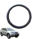 Steering Wheel Cover for Isuzu MU-X 2013 - 2020 RF - Black Microfiber Leather - Circle 38 cm-1