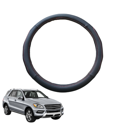 Steering Wheel Cover for Mercedes-Benz ML-Class 2012 - 2019 (W166) - Black Microfiber Leather - Circle 38 cm