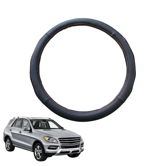 Steering Wheel Cover for Mercedes-Benz ML-Class 2012 - 2019 (W166) - Black Microfiber Leather - Circle 38 cm