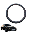 Steering Wheel Cover for Audi A7 S7 2010 - 2018 (C7) - Black Microfiber Leather - Circle 38 cm-1