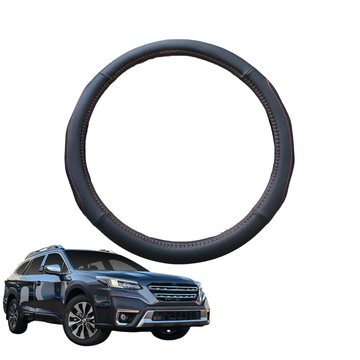 Steering Wheel Cover for Subaru Outback 2015 - 2021 5GEN, 6GEN - Black Microfiber Leather - Circle 38 cm