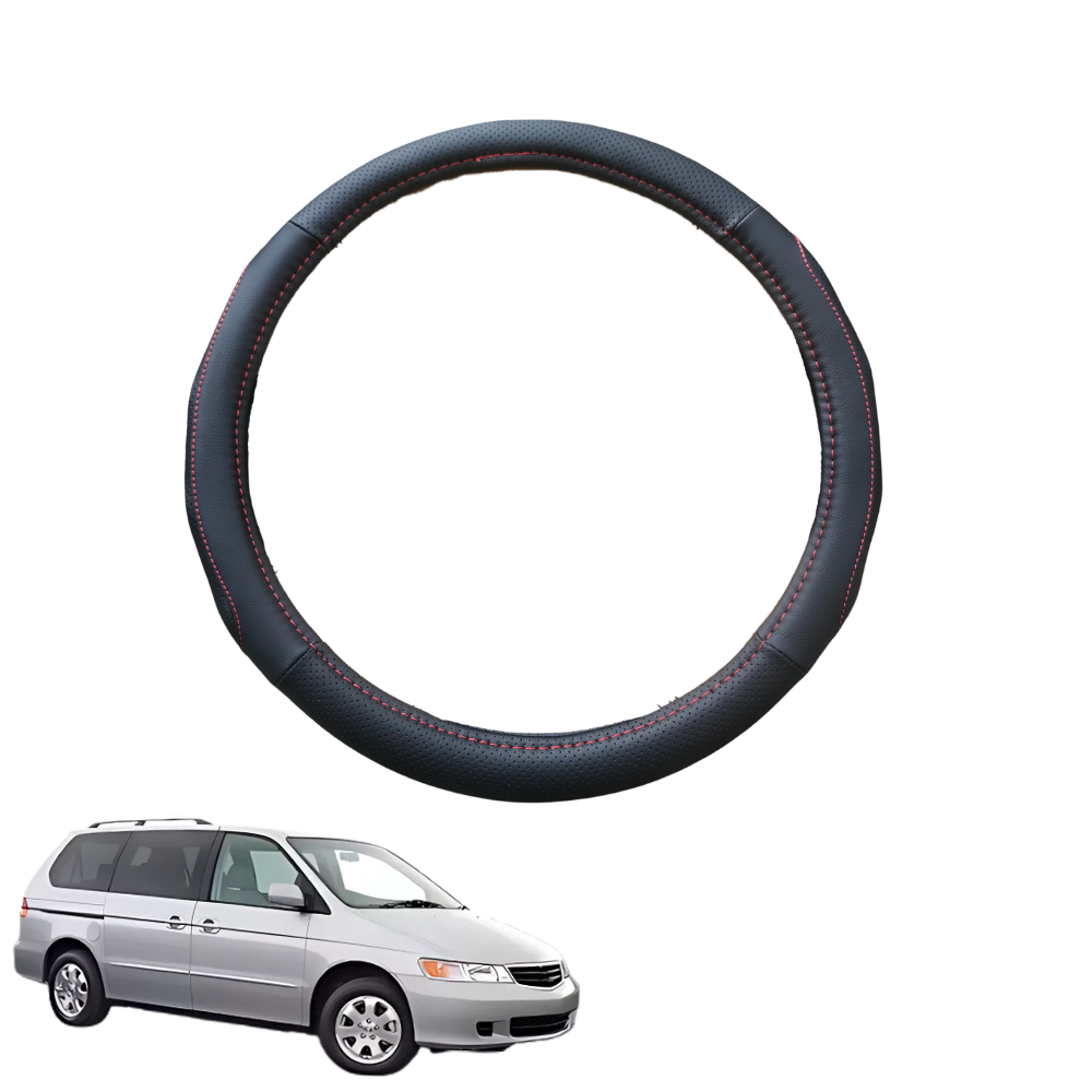 Steering Wheel Cover for Honda Odyssey 2004 - 2008 - Black Microfiber Leather - Circle 38 cm