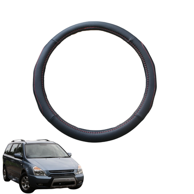 Steering Wheel Cover for Kia Carnival 2006 - 2014 (VQ) - Black Microfiber Leather - Circle 38 cm