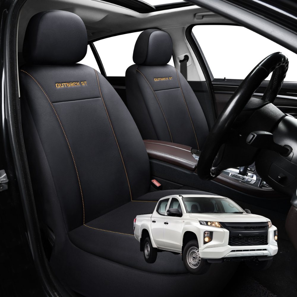 Car Front Seat Cover for Mitsubishi Triton Single Cab 2015 - 2023 (MQ MR) - Black - 27 x 26 x 10 cm