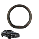 Steering Wheel Cover for Audi A3 S3 RS3 2013 - 2021 8V - Black Microfiber Leather - D-Shape 38 cm-1