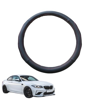 Steering Wheel Cover for BMW M2 2015 - 2021 (F87) - Black Microfiber Leather - Circle 38 cm