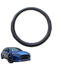 Steering Wheel Cover for Hyundai Veloster 2018 - 2020 (JS) - Black Microfiber Leather - Circle 38 cm-1