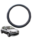 Steering Wheel Cover for Renault Clio 2005 - 2011 (BR/CR/SB/SR) - Black Microfiber Leather - Circle 38 cm-1