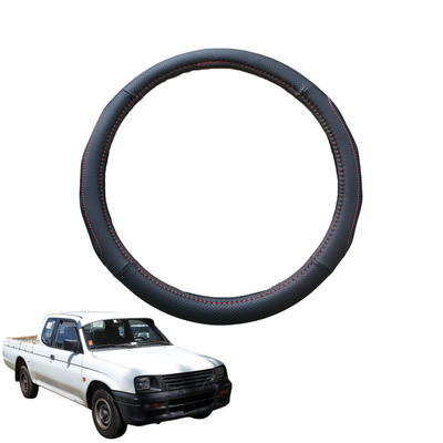 Steering Wheel Cover for Mitsubishi Triton Single Cab 1996 - 2006 (MK) - Black Microfiber Leather - Circle 38 cm