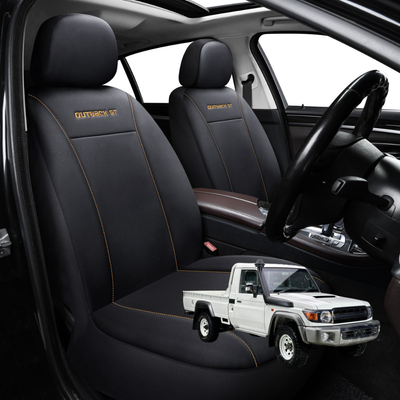 Car Front Seat Cover for Toyota LandCruiser 70 Single Cab 2012 - Current - Black - 27 x 26 x 10 cm