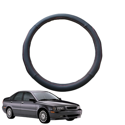 Steering Wheel Cover for Volvo S40 1997 - 2004 - Black Microfiber Leather - Circle 38 cm