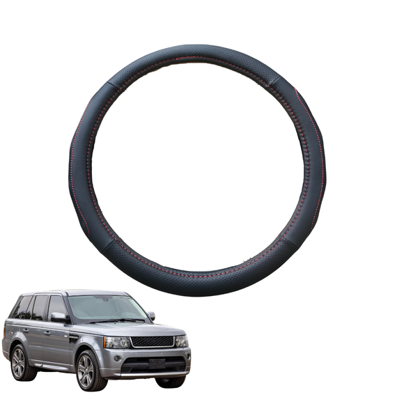 Steering Wheel Cover for Land Rover Range Rover 2012 - 2020 - Black Microfiber Leather - Circle 38 cm