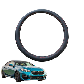 Steering Wheel Cover for BMW 2 Series 2020 - Current Gran Coupe (F44) - Black Microfiber Leather - Circle 38 cm