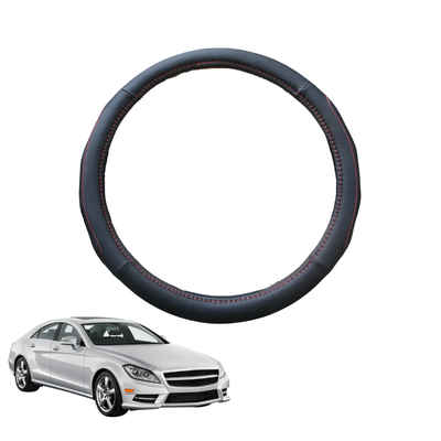 Steering Wheel Cover for Mercedes-Benz CLS-Class 2010 - 2018 (C218) - Black Microfiber Leather - Circle 38 cm