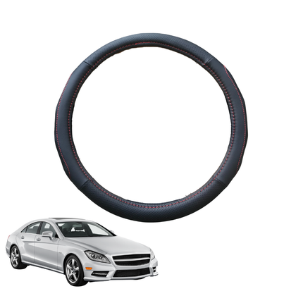 Steering Wheel Cover for Mercedes-Benz CLS-Class 2010 - 2018 (C218) - Black Microfiber Leather - Circle 38 cm