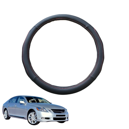 Steering Wheel Cover for Lexus GS 2005 - 2011 - Black Microfiber Leather - Circle 38 cm