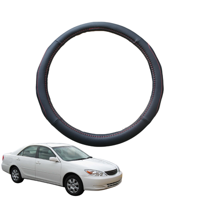 Steering Wheel Cover for Toyota Camry 2002 - 2006 (XV30) - Black Microfiber Leather - Circle 38 cm