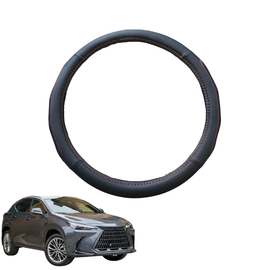 Steering Wheel Cover for Lexus NX 2022 - Current - Black Microfiber Leather - Circle 38 cm