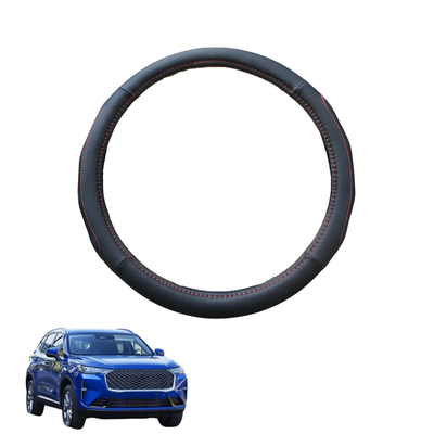 Steering Wheel Cover for GWM Haval H6 2020 - Current (SUV) - Black Microfiber Leather - Circle 38 cm